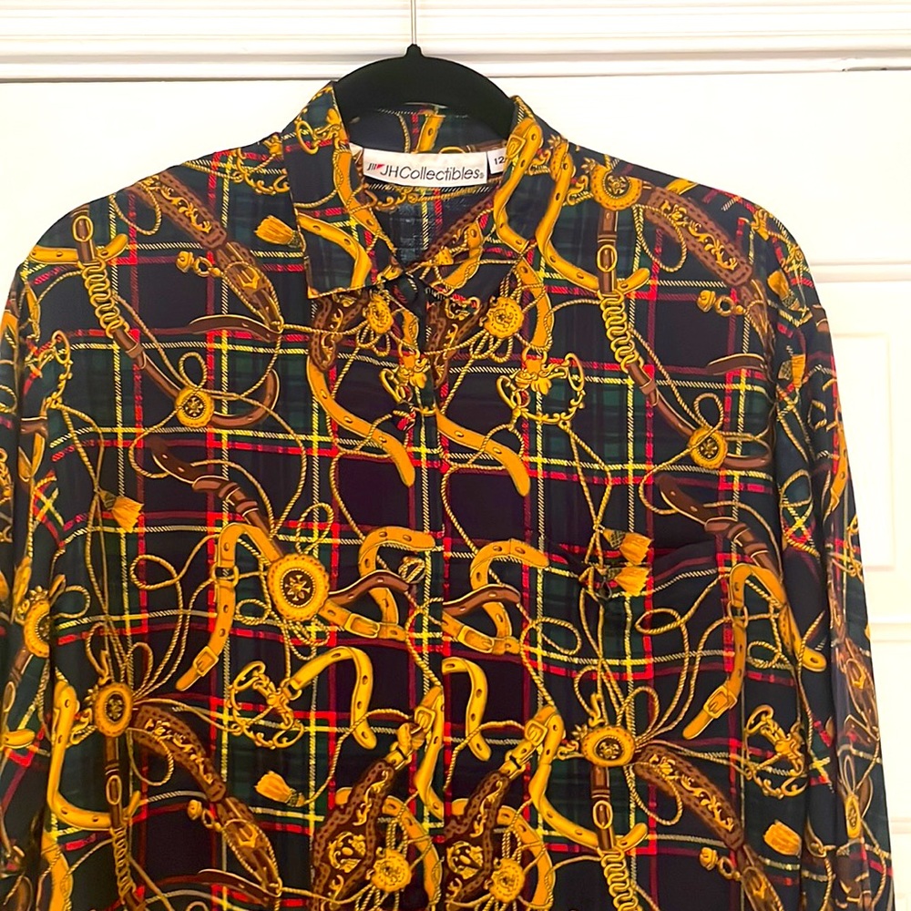 Jh Collectibles Vintage Equestrian Print Shirt View 2